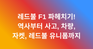 레드불 F1 파헤치기! 역사부터 사고, 차량, 자켓, 레드불 유니폼까지