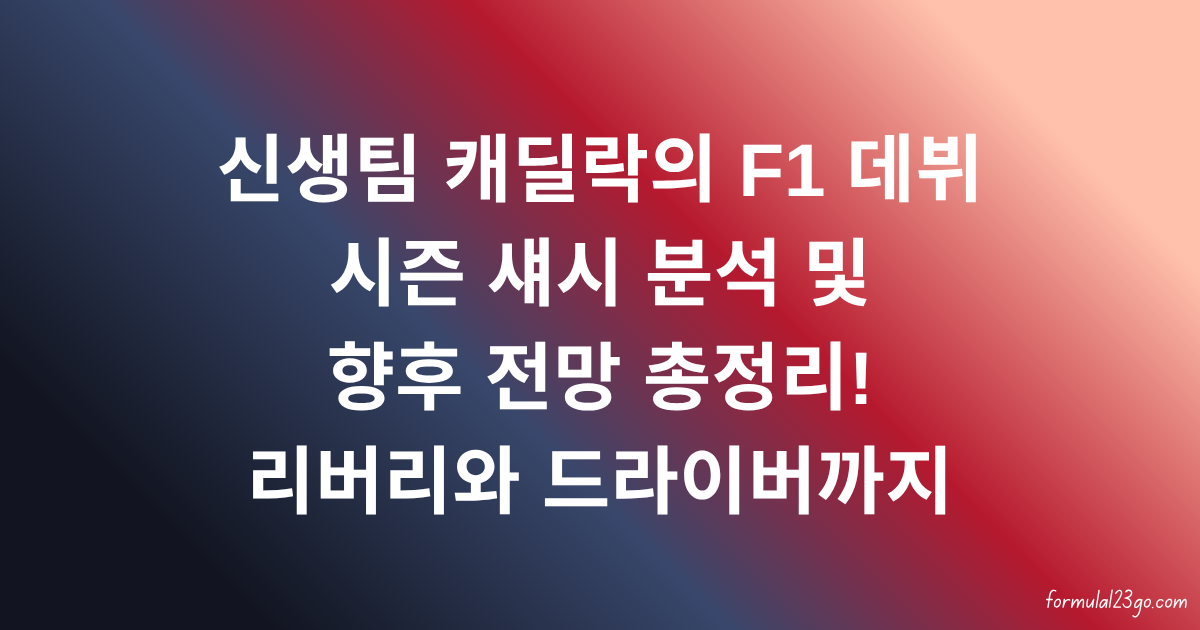 신생팀 캐딜락 F1의 데뷔 시즌 섀시 분석 및 향후 전망 총정리! 리버리와 드라이버까지